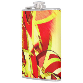 赤い霧雨の画像に黄色の縞がある フラスク