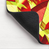 赤い霧雨の画像に黄色の縞がある マウスパッド (コーナー)