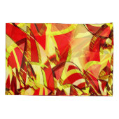 赤い霧雨の画像に黄色の縞がある 枕カバー (裏面-左)