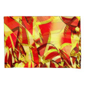 赤い霧雨の画像に黄色の縞がある 枕カバー (正面左)