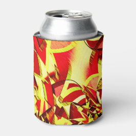 赤い霧雨の画像に黄色の縞がある 缶クーラー