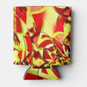 赤い霧雨の画像に黄色の縞がある 缶クーラー (正面)