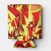 赤い霧雨の画像に黄色の縞がある 缶クーラー (裏面)