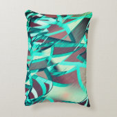 赤い霧雨の画像の上に青またはシアンのストリーク アクセントクッション (裏面(縦))