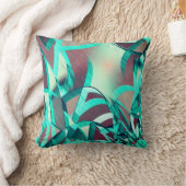 赤い霧雨の画像の上に青またはシアンのストリーク クッション (ブランケット)