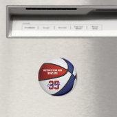 赤い青いチームカラーバスケーススポーツギフト マグネット (インサイチュ (食洗機))