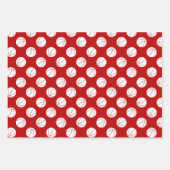 赤い青いバスケットボールを調整する3セット ラッピングペーパーシート (正面2)