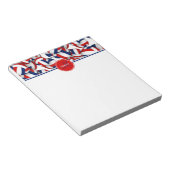 赤い青いバレーボールのパターンのアクセント ノートパッド (アングル)