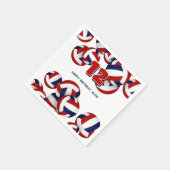 赤い青いバレーボール少年少女の誕生日パーティー スタンダードカクテルナプキン (角)