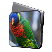 赤い青い緑のロリケートの鳥モダン撮影 ラップトップスリーブ (正面左)