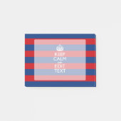 赤い青い縞の平静そしてあなたの文字を保って下さい ポストイット (正面)