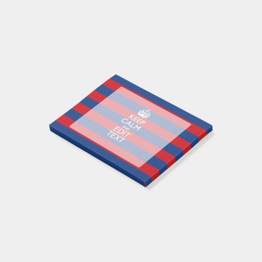 赤い青い縞の平静そしてあなたの文字を保って下さい ポストイット (アングル)