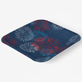 赤い青と白の花火 ペーパープレート (傾斜あり)