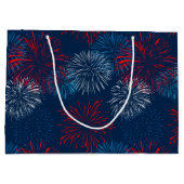 赤い青と白の花火 ラージペーパーバッグ (裏面)