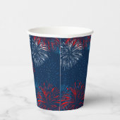 赤い青と白の花火 紙コップ (右)