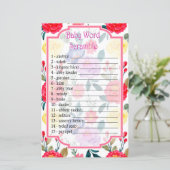 赤い青と紫の花のベビー単語スクランブルゲーム (スタンド正面)