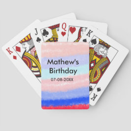 赤い青のアメリカ人の男の子の誕生日の追加の名前の日付 トランプ