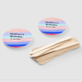 赤い青のアメリカ人の男の子の誕生日の追加の名前の日付 ハンドファン (組立なし)