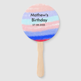 赤い青のアメリカ人の男の子の誕生日の追加の名前の日付 ハンドファン