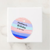 赤い青のアメリカ人の男の子の誕生日の追加の名前の日付 フェイバータグ (インサイチュ)