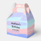 赤い青のアメリカ人の男の子の誕生日の追加の名前の日付 フェイバーボックス (裏面サイド)