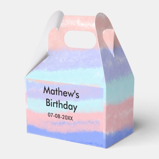 赤い青のアメリカ人の男の子の誕生日の追加の名前の日付 フェイバーボックス (正面サイド)