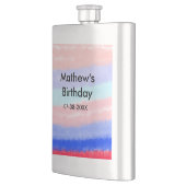 赤い青のアメリカ人の男の子の誕生日の追加の名前の日付 フラスク (左)