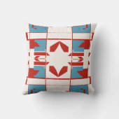 赤い青のオフホワイトのチェッ地中海のカーボードタイル クッション (裏面)