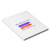 赤い青のクレヨン最高の先生は年名を追加 ノートパッド (アングル)