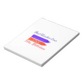 赤い青のクレヨン最高の先生は年名を追加 ノートパッド (回転)