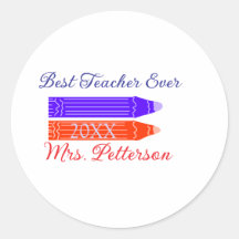 赤い青のクレヨン最高の先生は年名を追加