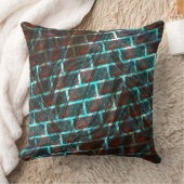 赤い青のステンドレッド、スクラッチ、グリッドまたはブリック効果 クッション (ブランケット)