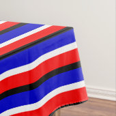 赤い青のストライプデザイン テーブルクロス (インサイチュ)