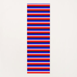 赤い青のストライプデザイン ヨガマット