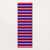 赤い青のストライプデザイン ヨガマット (裏面)