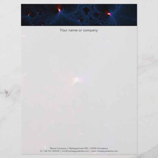 赤い青のセルフラクタルアート レターヘッド (正面)