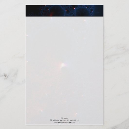 赤い青のセルフラクタルアート 便箋 (正面)