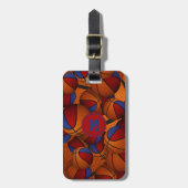 赤い青のチームカラーキッズスポーツバスケットボール ラゲッジタグ (正面縦)