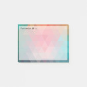 赤い青のティール(緑がかった色)幾何傾斜 ポストイット (正面)