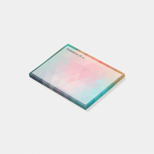 赤い青のティール（緑がかった色）幾何傾斜 ポストイット (アングル)