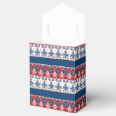 赤い青のノルウェーストライプの模様 フェイバーボックス (オープン)
