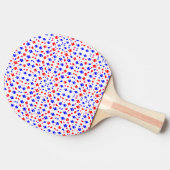赤い青のハート数々の色の抽象芸術パターン 卓球ラケット (横)