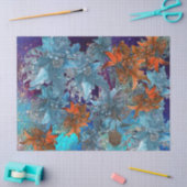 赤い青のポインセチア、キラキラ輝くクリスマススター 薄葉紙 (クラフト)