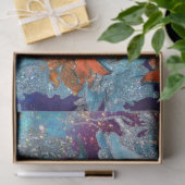 赤い青のポインセチア、キラキラ輝くクリスマススター 薄葉紙 (ギフト)