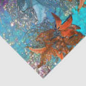 赤い青のポインセチア、キラキラ輝くクリスマススター 薄葉紙 (詳細)