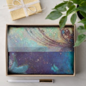 赤い青のポインセチア、蝶の金ゴールドきらめき 薄葉紙 (ギフト)