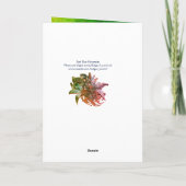 赤い青のポインセティアス、クリスマスが金ゴールドのキラキラ輝く シーズンカード (裏面)