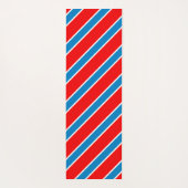 赤い青の対角線ストライプ線 ヨガマット (裏面)