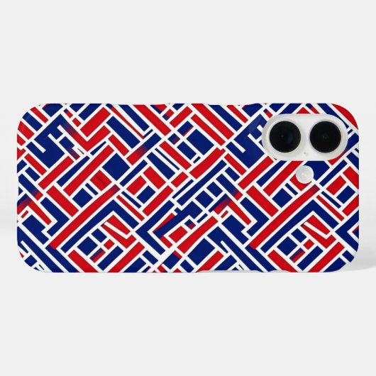 赤い青の抽象芸術 Case-Mate iPhoneケース (裏面 (横))