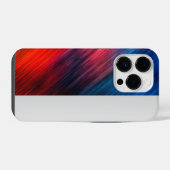 赤い青の抽象芸術 iPhoneケース (裏面横)
